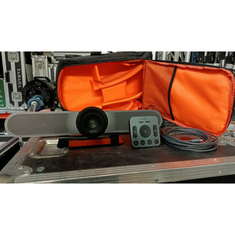 Webcam Logitech MeetUp + Extender + Mochila